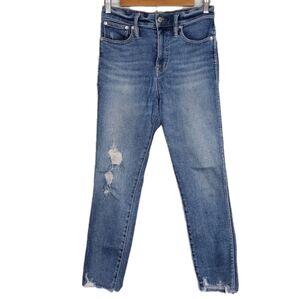 Point Sur Women's Denim Distressed High Tower Straight Jeans Size 27P